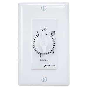 FD Series 20 Amp 5-Minute Indoor In-Wall Spring Wound Countdown Timer, White