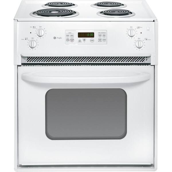 GE Profile 27 in. 3.0 cu. ft. Drop-In Electric Range with Self-Cleaning Oven in White