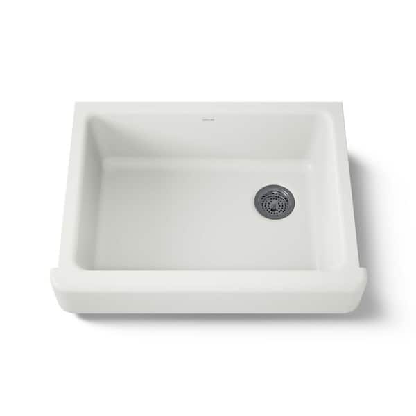 KOHLER Whitehaven Farmhouse Apron-Front Cast Iron 30 in. Single Basin Kitchen Sink in Dune