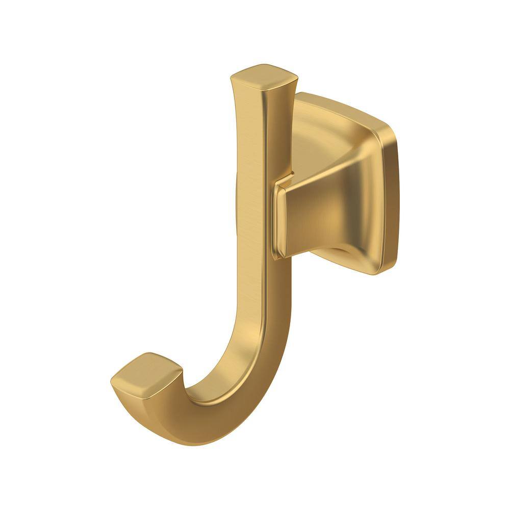 Brushed Gold Metal Wall-Mounted Double Robe Hook