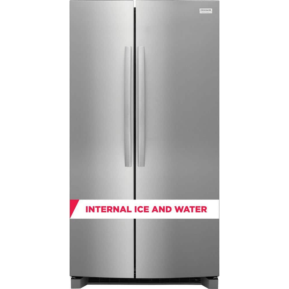 Frigidaire Gallery 36 in. 26 cu. ft. Standard Depth Side by Side Refrigerator in Stainless Steel with Internal Water Dispenser GRSN2620AF The Home Depot