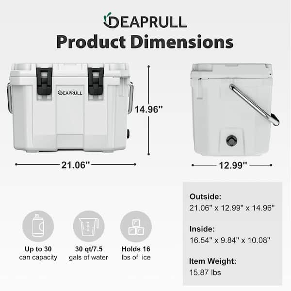 エコロインターナショナル D&D 3箱 Denjol White 30 qt. Portable Chest Cooler with Lid Lock Handle