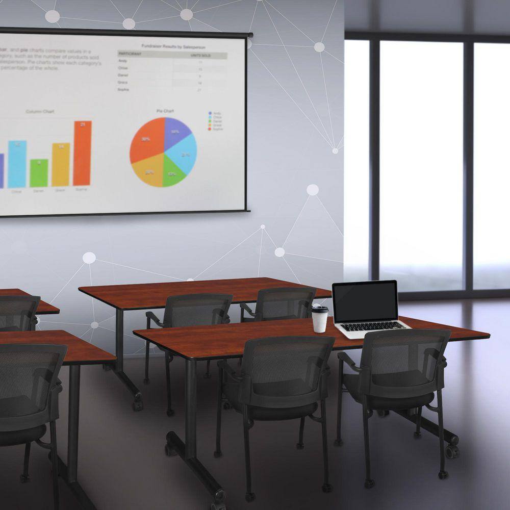 Regency Kobe 60 in x 24 in. Cherry Mobile T-Base Training Seminar Table ...