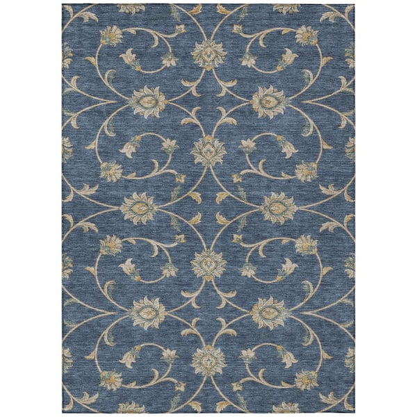 Chantille Machine Washable Indoor/Outdoor Abstract ACN3079 Navy 9 ft. x 12 ft. Area Rug
