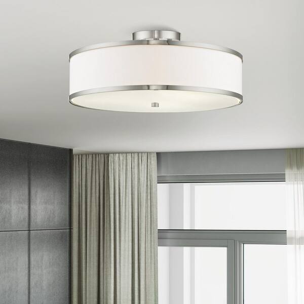 AVIANCE LIGHTING Armitage 3 Light Brushed Nickel Semi-Flush Mount