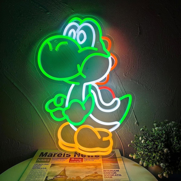 Afoxsos Anime Neon Sign Dinosaurs Dimmable LED Neon Lights USB