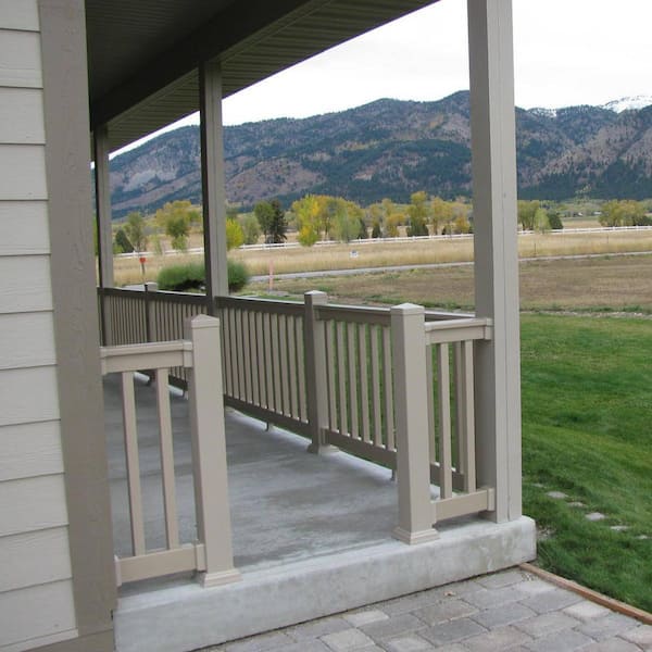 Weatherables 44 in. Vinyl Tan Railing Post Sleeve Kit