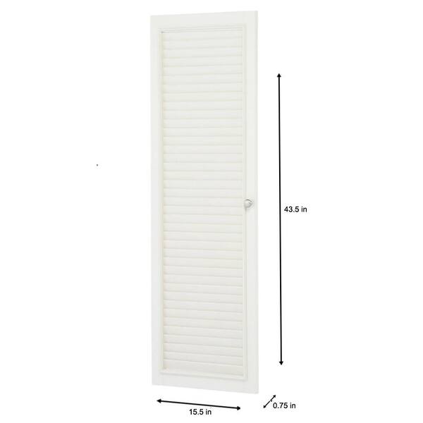 Home Decorators Collection Shutter 43.5 in. H x 15.5 in. W x 1 in. D Modular Closed Left Locker in Off White