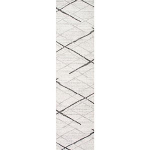 Thigpen Contemporary Stripes Gray 2 ft. x 6 ft. Runner Rug
