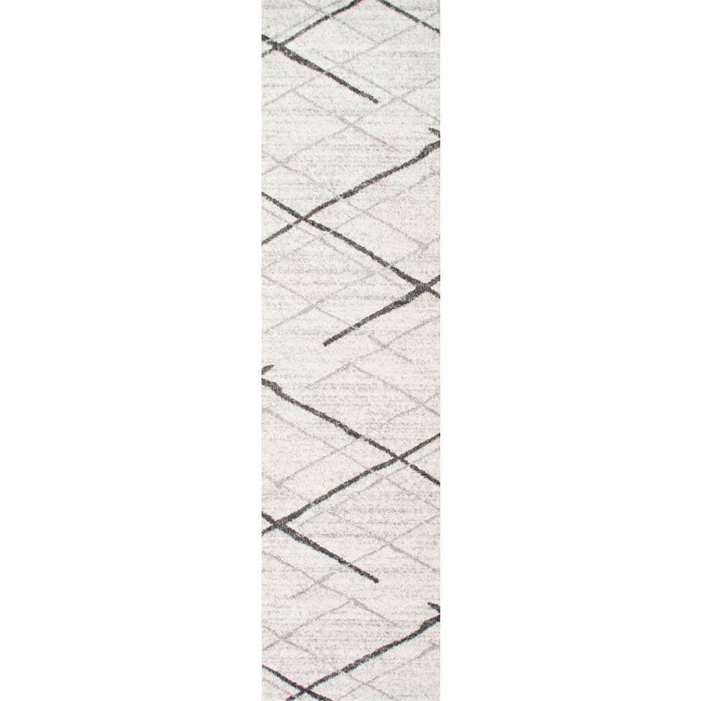 Gray Abstract Lines Reversible Area Rug