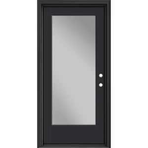 Performance Door System 36 in. x 80 in. VG Full Lite Left-Hand Inswing Clear Black Smooth Fiberglass Prehung Front Door