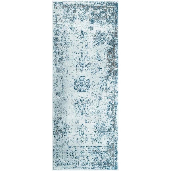 Sofia Casino Light Blue 2 ft. x 5 ft. 1 in. Area Rug