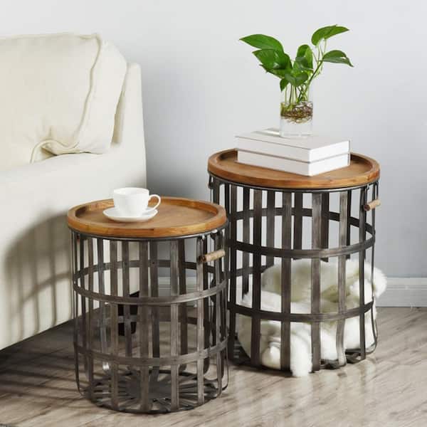 Home Decorators Collection Round, Galvanized Coffee Table With Storage