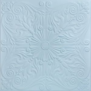 Spanish Silver Breath of Fresh Air 1.6 ft. x 1.6 ft. Decorative Foam Glue Up Ceiling Tile (21.6 sq. ft./Case)