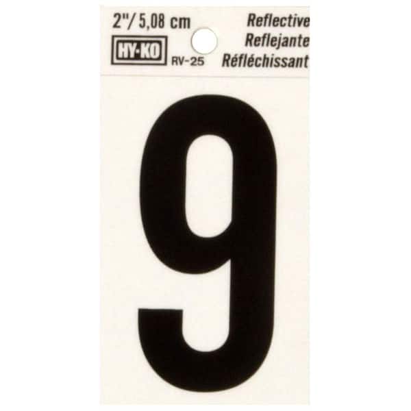 HY-KO 2 in. Vinyl Reflective Number 9