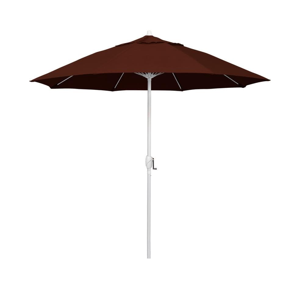 7.5 ft. Matted White Aluminum Market Patio Umbrella Fiberglass Ribs and Auto Tilt in Brick Pacifica price history on PriceWatchPro