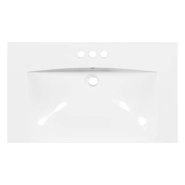 30 in . Bathroom Sink in White