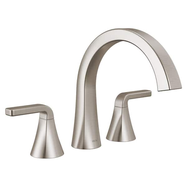 Lineax 2-Handle Deck Mount Roman Tub Faucet Trim Kit in Stainless (Valve Not Included)