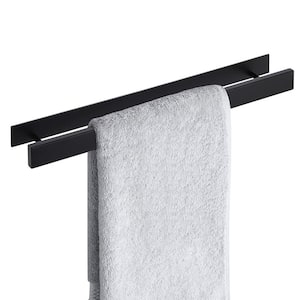 Bathroom 16-Inch Adhesive Towel Bar in Stainless Steel Matte Black