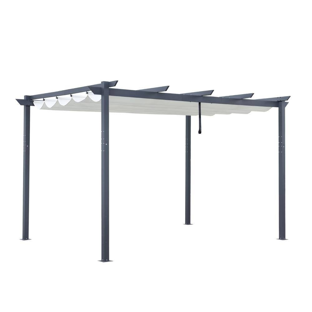 ALEKO 13 ft. x 10 ft. White Aluminium Pergola PERGWT10X13-HD - The Home ...