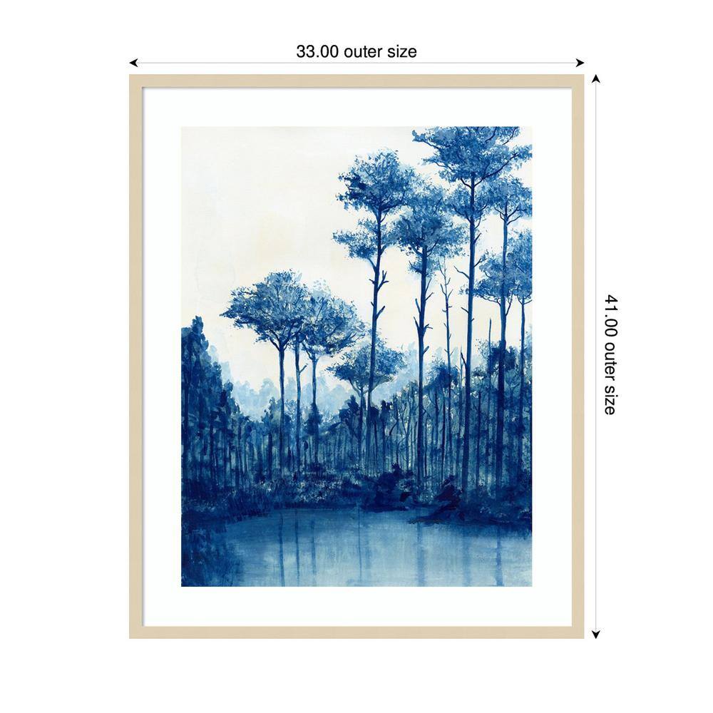Liberty Blue Landscape I Framed Graphic Art Print in Natural Wood