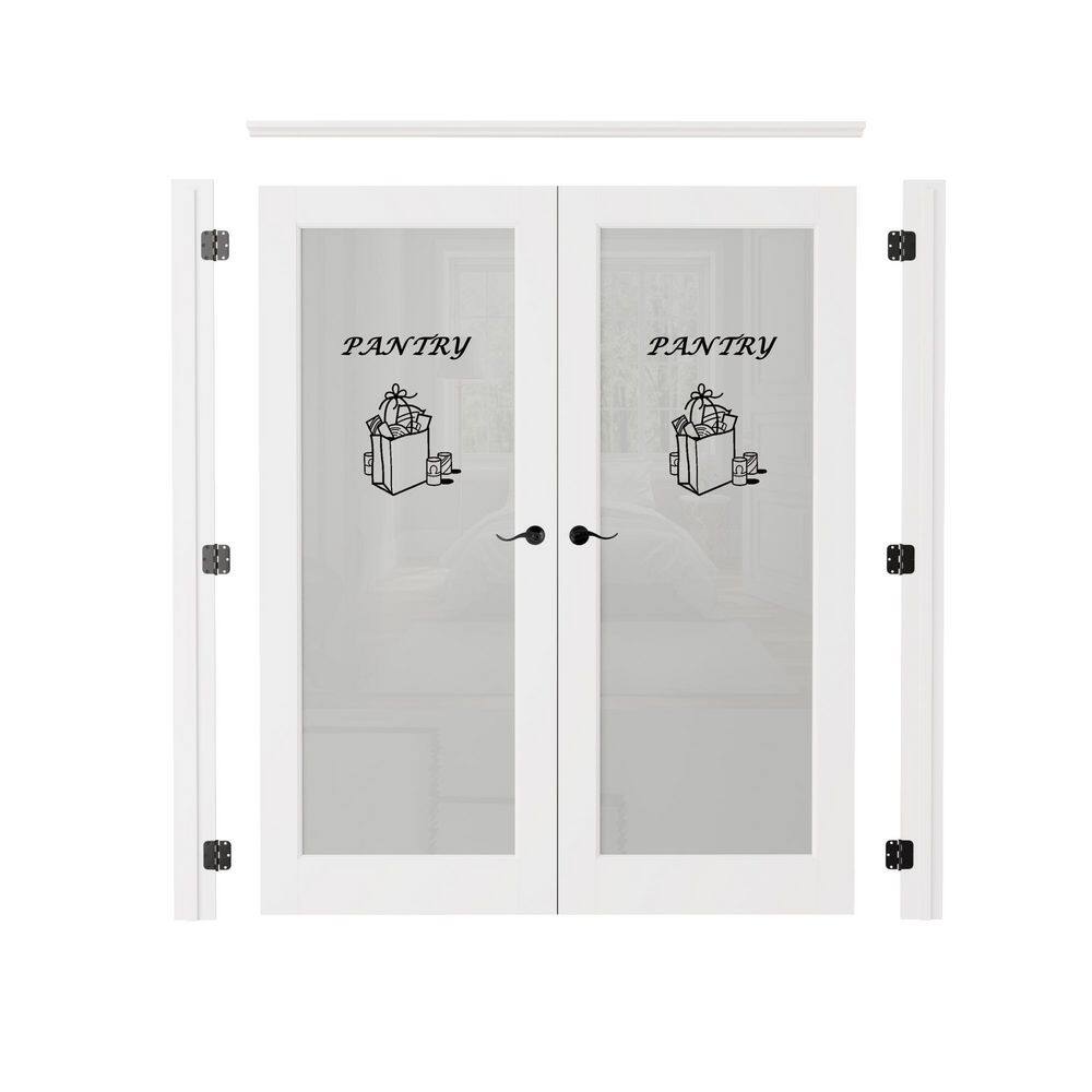 72 in. x 96 in. 1-Lite Frosted Glass Universal White Solid Core Glass Double Prehung French Door+ Quick Assemble Jamb price history on PriceWatchPro