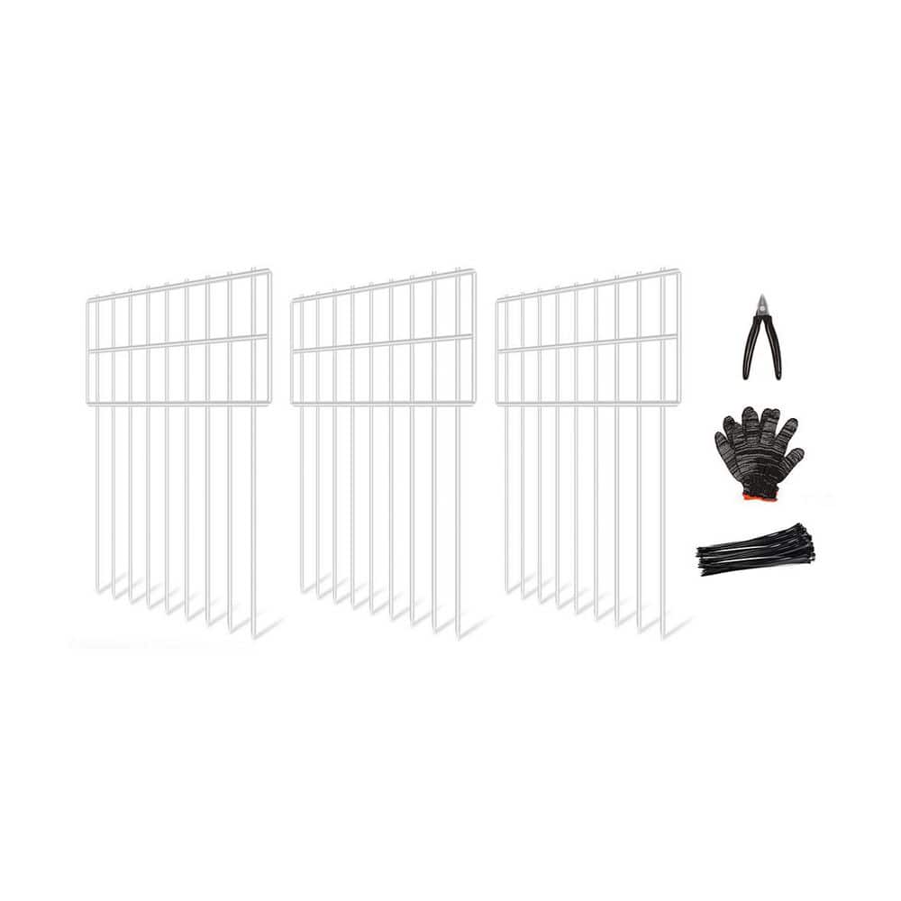 27 ft. L x 17 in. H White Metal In-Ground Decorative Garden Animal Barrier Fence Rustproof 25-Pack price history on PriceWatchPro
