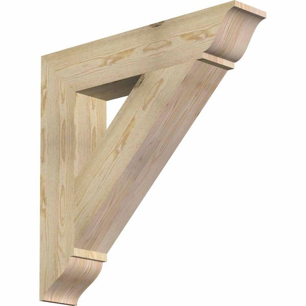 Ekena Millwork 6 in. x 32 in. x 32 in. Douglas Fir Traditional Rough Sawn Bracket