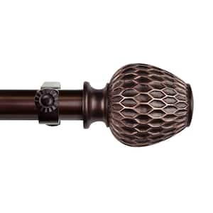 28 in. - 48 in. Adjustable Single Curtain Rod 1 in. Dia in Bronze with Adalee Finials