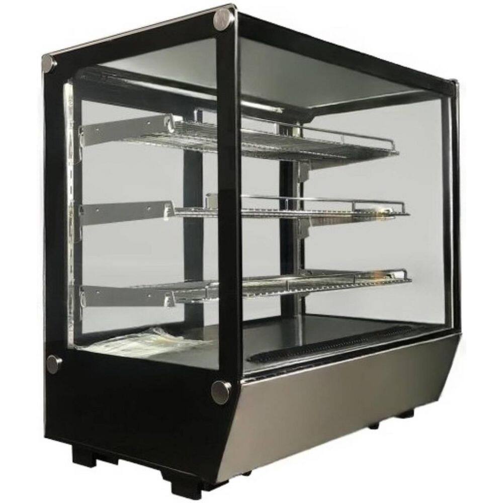 35 in. W 6.8 cu. ft. Commercial NSF Refrigerated Countertop Bakery Display Case EW7R in Black