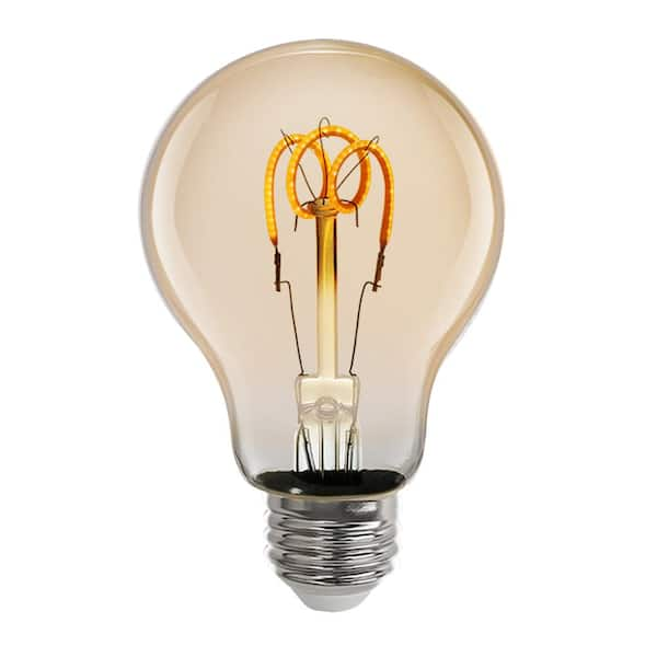 Feit Electric 25-Watt Equivalent A19 Dimmable Amber Glass Vintage Edison LED Light Bulb with W-Type Filament Warm White (1-Bulb)