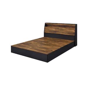 Eos Walnut and Black Queen Bed