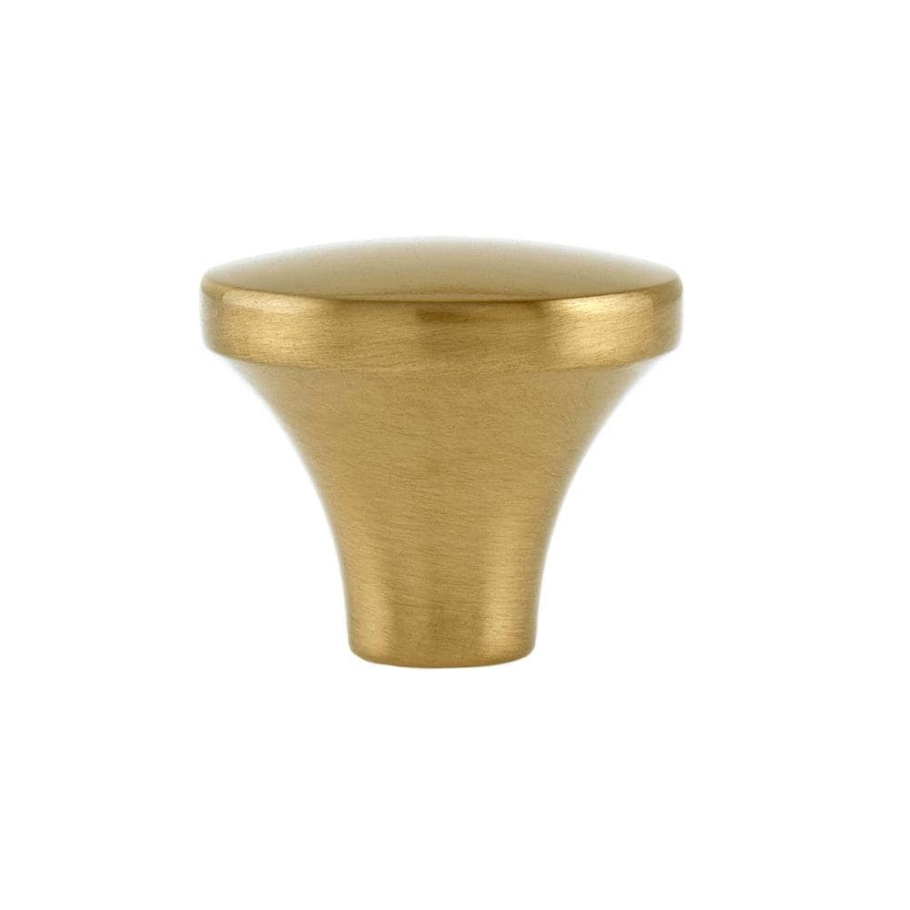 Lancaster Satin Brass Round Cabinet Knob with Mounting Hardware