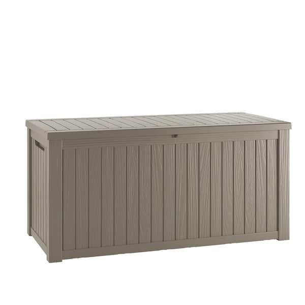 OUPES 180 Gal. Light Brown Resin Outdoor Storage Deck Box OPS-180G-LB ...