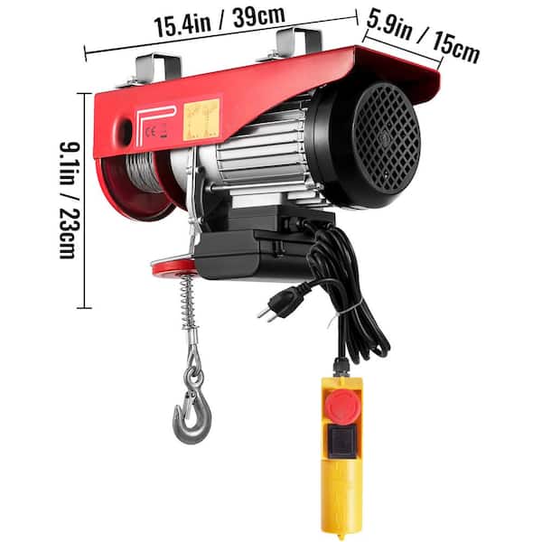 Palan électrique Treuil 1100 Lbs / 500 Kg - Modèle PA500, 110V 1050W, Acier Et Plastique, Neuf