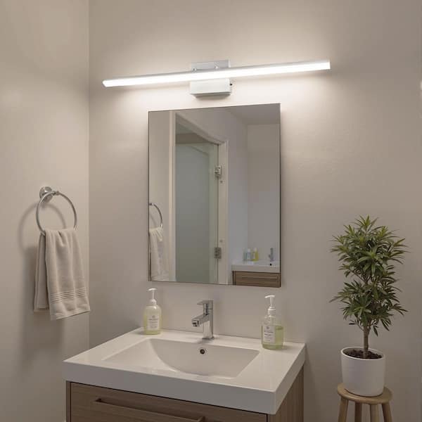 40 in. 1-Light 20-Watt Nickel Integrated LED Vanity Light, Bathroom Wall Sconce, Modern Light Bar for Mirror