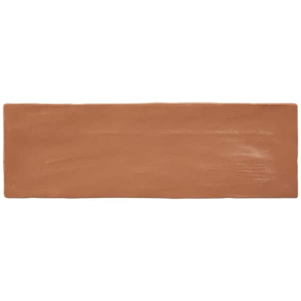 Amagansett Terracotta 2.55 in. x 0.32 in. Mixed Finish Ceramic Wall Tile Sample