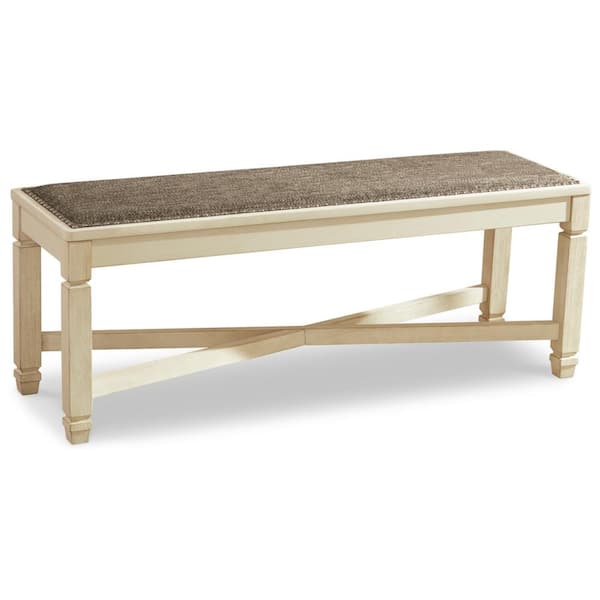 Signature DESIGN BY ASHLEY Bolanburg Beige Dining Table Bench Without Back 50 in.