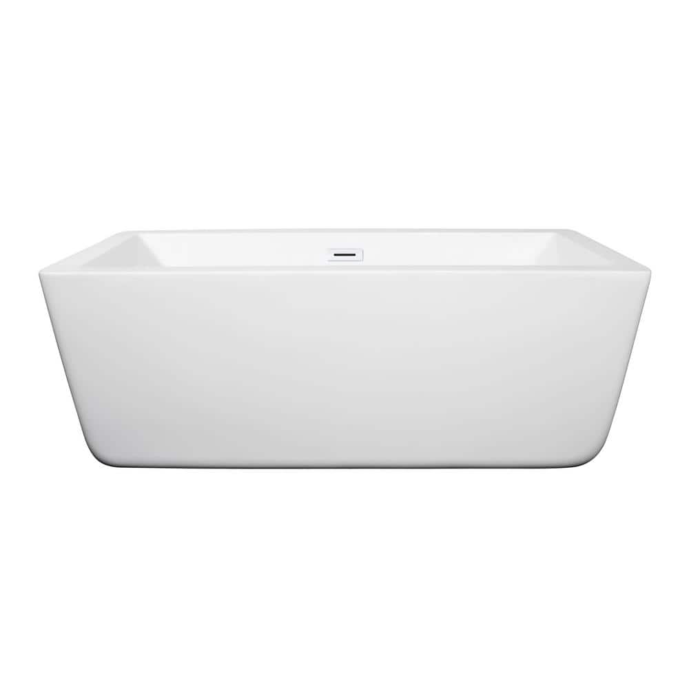 Laura 59 Inch White Acrylic Freestanding Bathtub