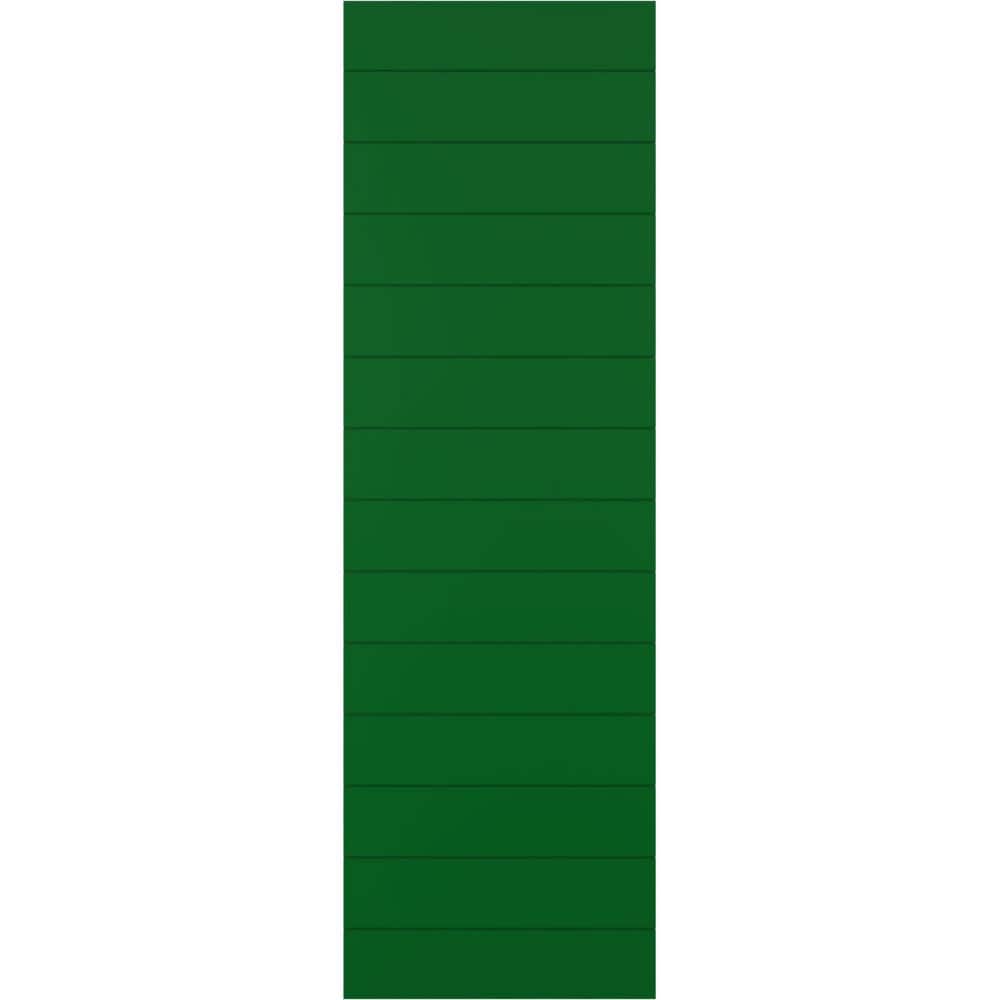 12 in. x 61 in. True Fit PVC Horizontal Slat Modern Style Fixed Mount Board and Batten Shutters Pair in Viridian Green price history on PriceWatchPro
