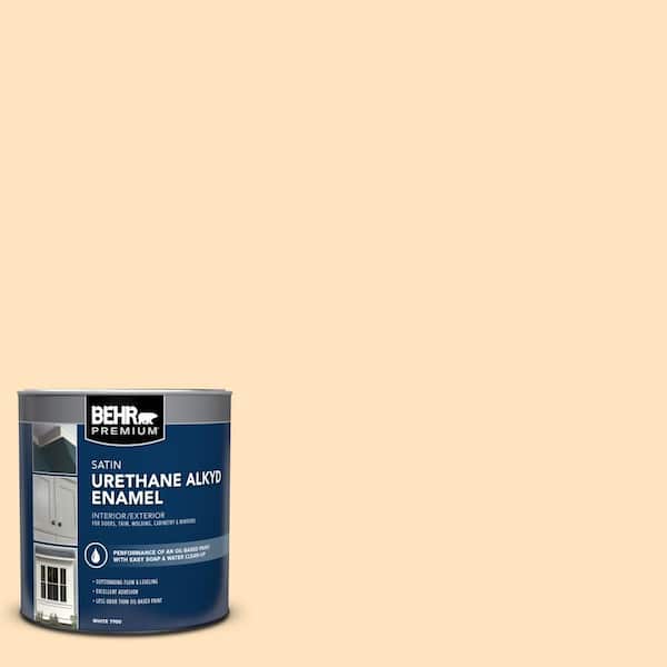 1 qt. #320C-2 Cream Yellow Satin Enamel Urethane Alkyd Interior/Exterior Paint