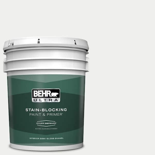 BEHR ULTRA 5 gal. #57 Frost Extra Durable Semi-Gloss Enamel Interior Paint & Primer