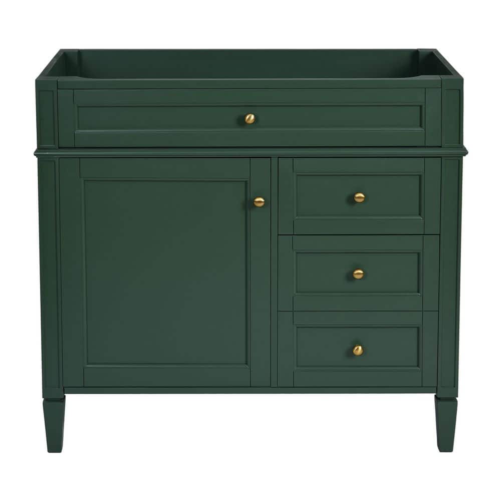 36 in. Freestanding Rectangular Bath Vanity Cabinet without Top in Green wi