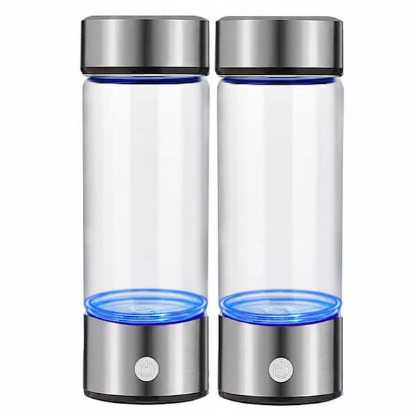 Anqtovp 16 oz. Hydrogen Water Bottle Generator 2pack Glass Cup SPE