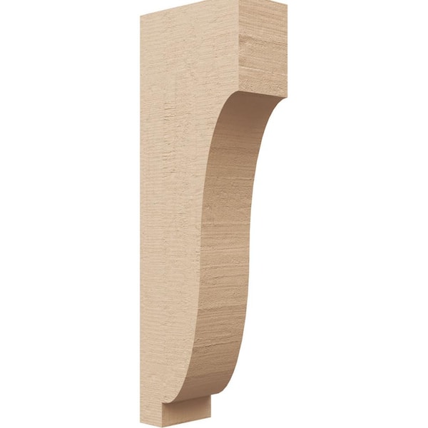 Ekena Millwork 3 in. x 18 in. x 6 in. Thin Van Buren Rough Cedar Woodgrain TimberThane Corbel, Primed Tan