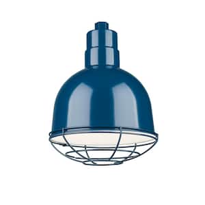 R Series 1-Light 10 in. W Navy Blue Outdoor Bowl Shade Pendant