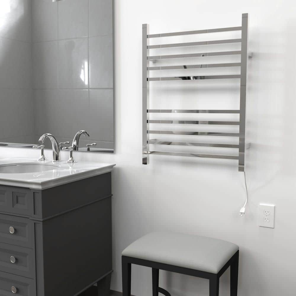 Polished Stainless Steel Wall Mounted Electric Towel Warmer
