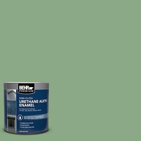 1 qt. #M400-5 Baby Spinach Semi-Gloss Enamel Urethane Alkyd Interior/Exterior Paint