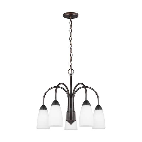 Generation Lighting Seville 5-Light Burnt Sienna Transitional Modern Hanging Chandelier
