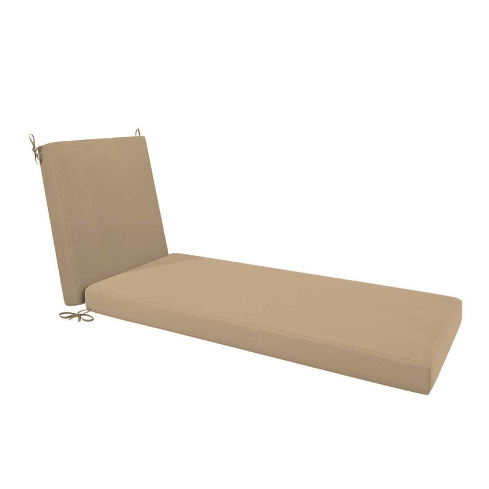 Chaise Lounge Cushion with Solstice Olefin Fabric and Dual-Layer Foam Core, 24 in. x 78 in. Antique Beige price history on PriceWatchPro